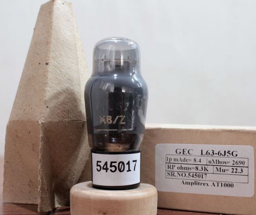 6J5G L63 CV1067 GEC Osram  made in Gt.Britian Amplitrex AT1000 test #545017