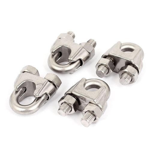 10mm 3/8&#034; Stainless Steel Wire Rope Cable Clamp Clips 4pcs