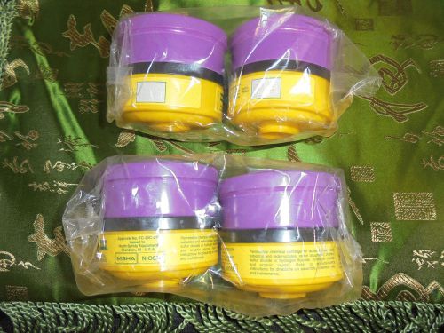 Lot of 4 north safety equipment n7500-83 spray mask respirator filter cartridge for sale
