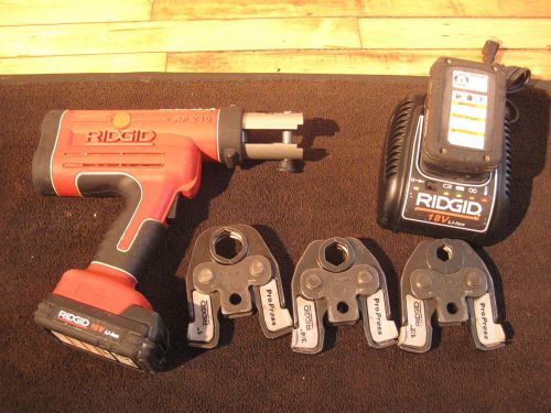 Ridgid propress rp 210 hydraulic battery operated crimper 3 jaws 1/2&#034; to 1&#034; for sale