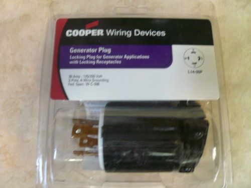 Cooper turn locking plug twist lock l14-30p 30a 125/250v for sale