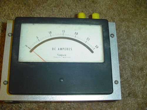Simpson DC Amperes 0-3.0 Panel Meter Mounted Tested Ready to Use Very Nice