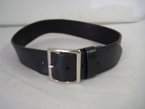 Aker Black Leather Duty Belt, Size 28, with Non-rust Buckle 1.75&#034; Wide