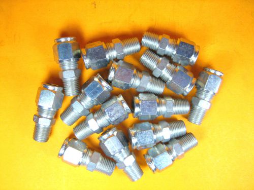 Imperial Eastman -  3/8&#034; Tube x 1/4&#034; NPT -  Steel Straight Connector (Lot of 14)