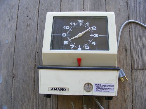 Vintage amano 3636 time clock works no key for sale