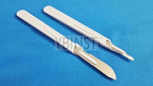 LOT OF 4 PCS DISPOSABLE STERILE SURGICAL SCALPELS #22 #15 WITH PLASTIC HANDLE