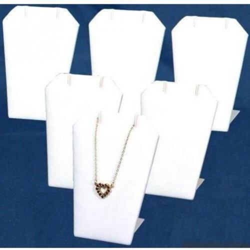 6 White Faux Leather Earring &amp; Pendant Displays