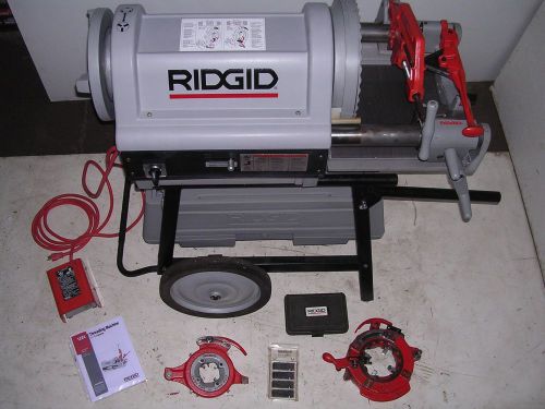 Ridgid 1224 pipe threader 1/2-4&#034; barely used 3 die heads! 711 714 to 6&#034; w/ 161 for sale