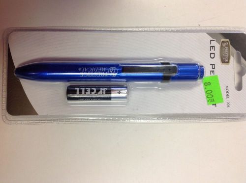 Blue Pen Light LED Illumination White Light Battery Push Button Activated New