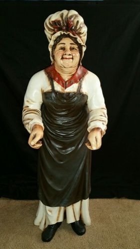 41&#034; Tall Old Lady Maid Statue Server Butler Bar Kitchen Restaurant Decor