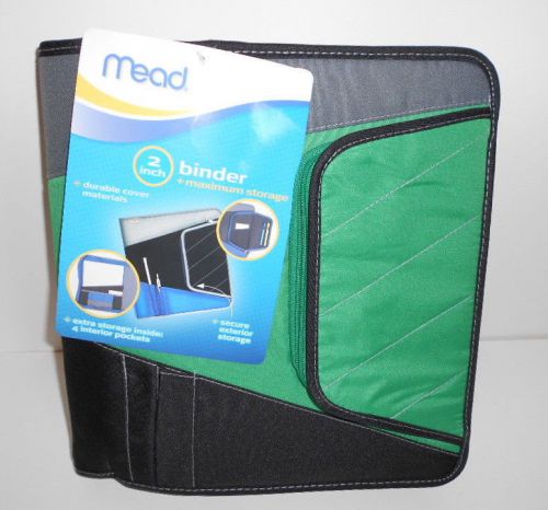 2 Inch Zipper Binder With Zipper Storage Green Easy-to-organize Interior