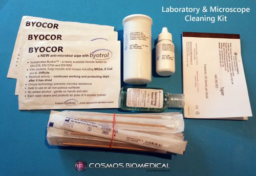 Microscope &amp; lab cleaning kit - inc. microscope cleaner, lens paper &amp; wipes for sale