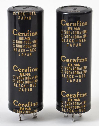 Matched Pair of Elna Cerafine Capacitors, 100uF + 100uF @ 500V