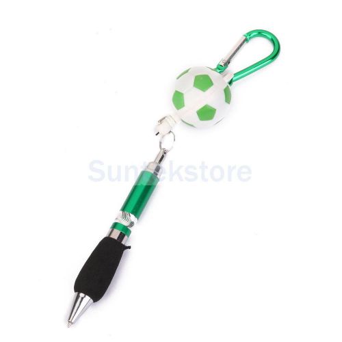 Golf Retractable Key chain Pen Corded Scoring Ball Point Pen Green Football