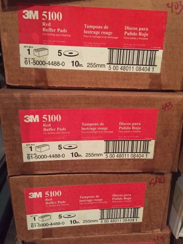 15 New- 3M 5100 Red 10&#034; Buffer Floor Pads 3 Cases Of 5