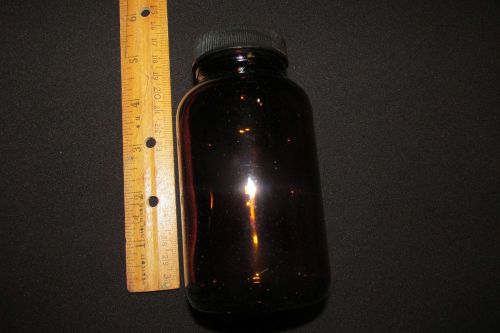 NEW CASE OF 12 KAPTCLEAN GLASS AMBER WIDE MOUTH Bottles 250cc CERT. OF ANALYSIS