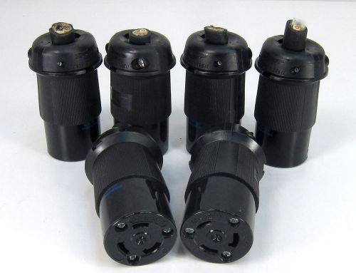 6  hubbell turn &amp; pull plug 30a, 250v, hbl2623ebk  twist-lock female connector for sale