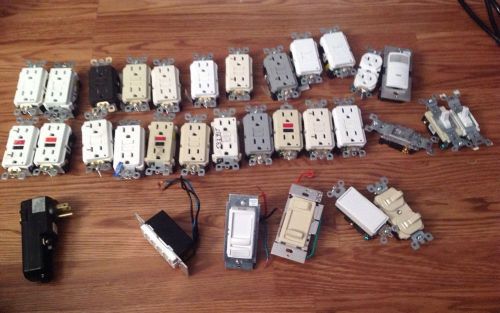 Mixed Lot of 32 Leviton GFCI Outlets Switches &amp; Motion Sensors