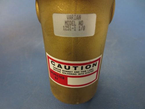 Varian, 251-1-1/8, bellows-sealed high vacuum valve brass/bronze body &gt;new for sale