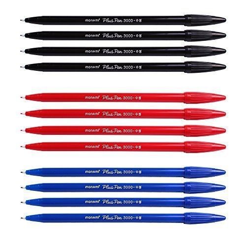 Monami Plus 3000 Office Sign Pen Felt Tip Water Based Ink Color Pen Complete