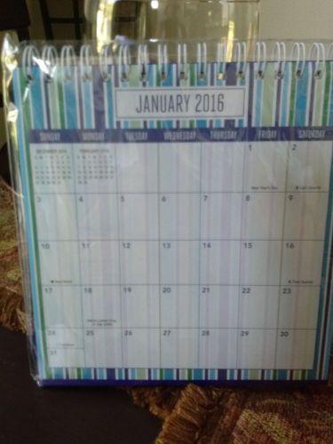 2016 Desk Calendar with Stand~6 x 6 approx.~ New and Sealed~Stylish~Blue