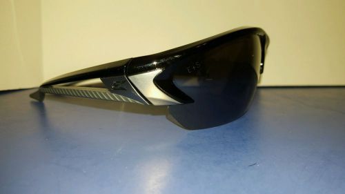 Edge Eyewear SDK117  Khor Safety Glasses, Black/Silver Mirror Lens