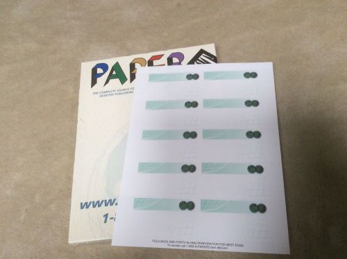 Paperdirect business cards - 50 perf. sheets - #65 paper white with green for sale