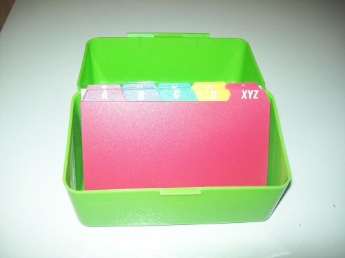 FILE CARD BOX W/INDEX CARDS