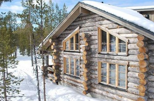 Scandinavian Log Homes for Sale - Silver-Grey Log Home B64