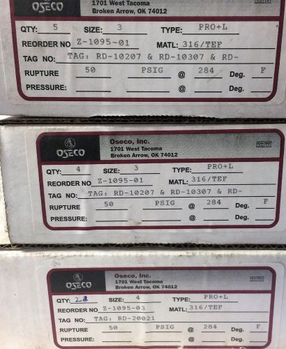 *new* oseco-(9)3&#034;z-1095-01 and (2)4&#034; z1095-03  pressure rupture burst disk ( for sale