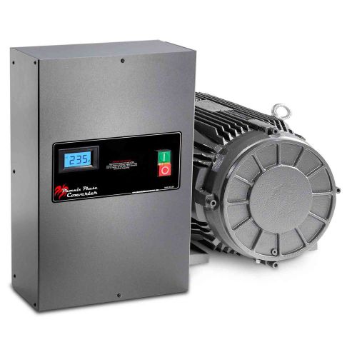 15 hp rotary phase converter - tefc, voltage display, power protected - gp15plv for sale