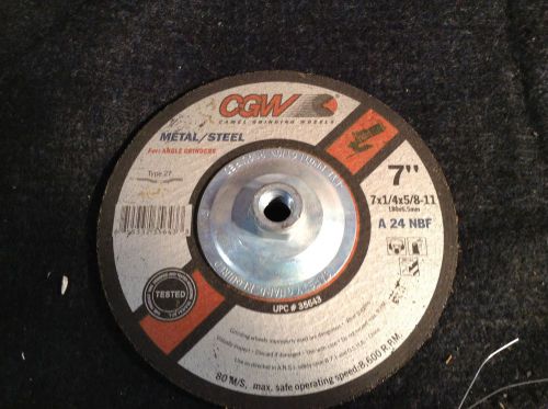 Lot of 10 cgw 7x1/4x5/8-11 a24-n-bf steel t27 dp ct grinding wheel 91769 for sale