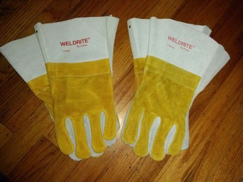 New Welding Gloves Weldrite by Jomac Leather Tig Mig Arc Welder Wells Lamont Ind