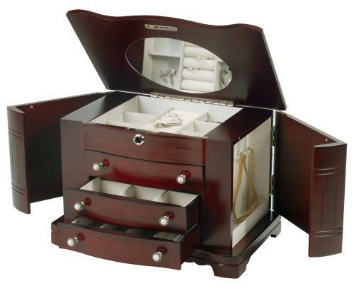 OpenBox Mele &amp; Co. Rita Jewelry Box in Mahogany