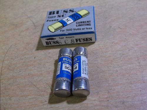 Buss SC-8 300V 8A Class G, Lot of 2 Fuses *FREE SHIPPING*