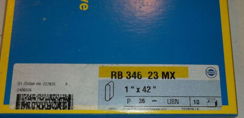 New hermes abrasive rb 346 23 mx 1&#034; x 42&#034; 36 grit pack of 10 sanding belts for sale