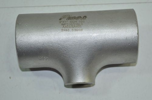 Picor stainless steel 2&#034;x1&#034; butt weld t/tee reducer fitting for sale
