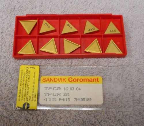 SANDVIK   CARBIDE  INSERTS    TPGR 321      GRADE  415    PACK OF 10
