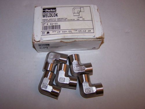 Parker  8-ew-ss weld-lok 90 degree elbow 1/2&#034; tube od stainless new lot of 5 for sale