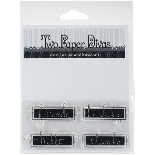 &#034;Twp Paper Divas Clear Stamps 7&#034;&#034;X4.5&#034;&#034;-Word Block Silhouettes&#034;