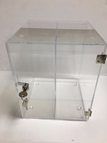 Clear acrylic locking countertop display with divider for sale