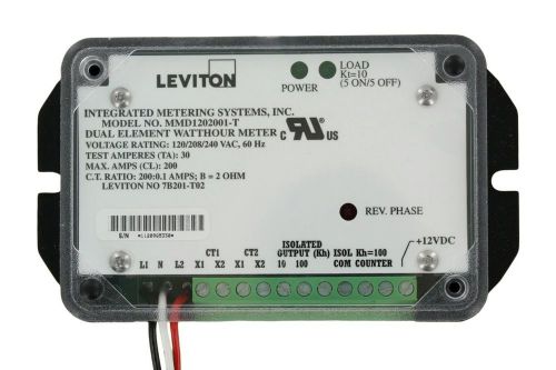 Leviton 7b201-t02 dual element 2ph 3w 120v individual 0.1 kwh and 0.01 kwh is... for sale