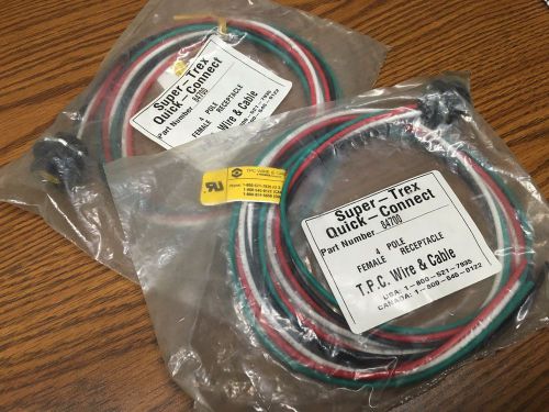 NEW NIB TPC Wire &amp; Cable 84700 female 4 pole MINI receptacle Super-Trex pigtail