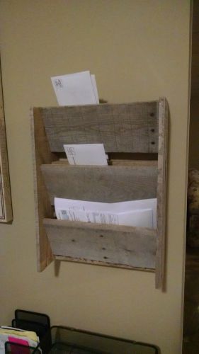 Pallet Wood Wall Mounted file Organizer 3 tier