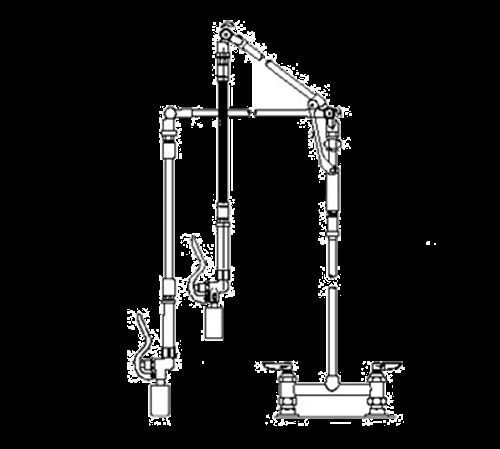 T&amp;s brass b-0127 pre-rinse unit 8&#034; center deck faucet under sink 1/4&#034; ips... for sale