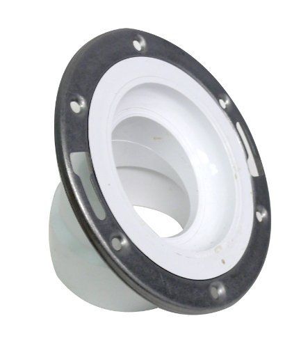 Canplas 213628WSS 45-Degree PVC Discharge Closet Flange with Stainless Steel