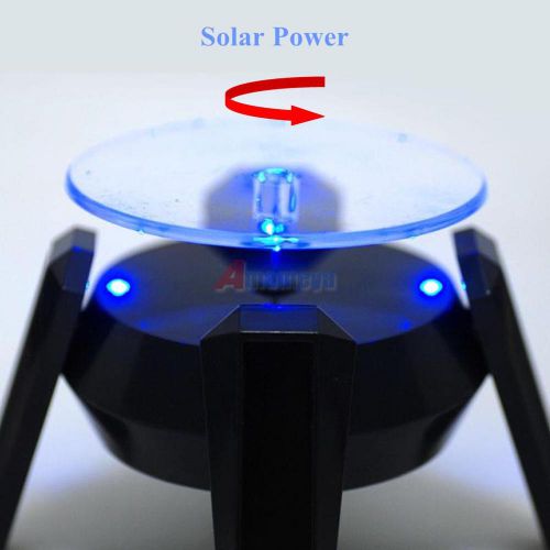360° Solar Power Rotating Display Stand Platform Plate for Jewelry Watch Show