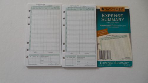 Day-Timer Expense Summary Portable Size 3 3/4&#034; x 6 3/4&#034; #87127 6 Ring