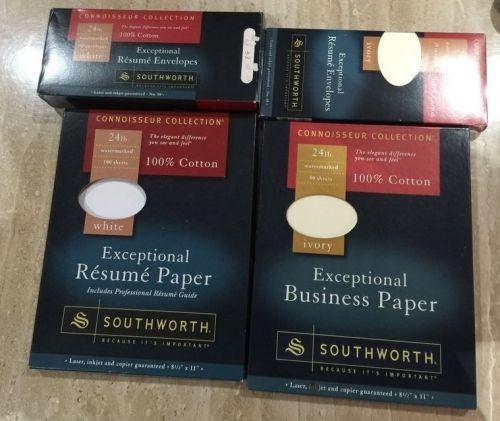 Southworth Exceptional Business Resume Paper and Envelopes Ivory and White
