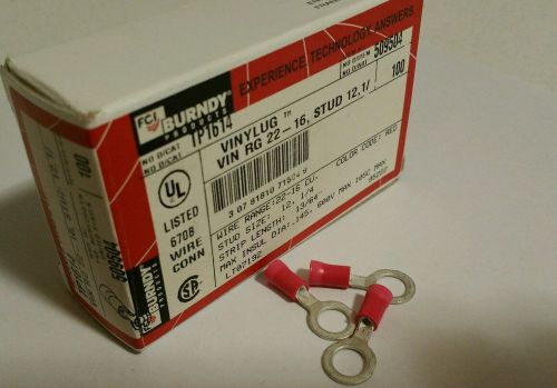 Burndy Vinylug TP1614 Crimp Range 22-16, 12,1/4 Stud 509504 Crimp Box of 100